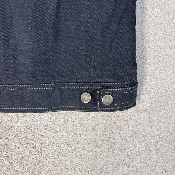 Woodies Denim Trucker Jacket Women's Size L Stretch Dark Blue RFID Pocket Type 3 - Picture 15 of 16